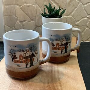 VINTAGE | Set of 2 | Winter Themed Mugs